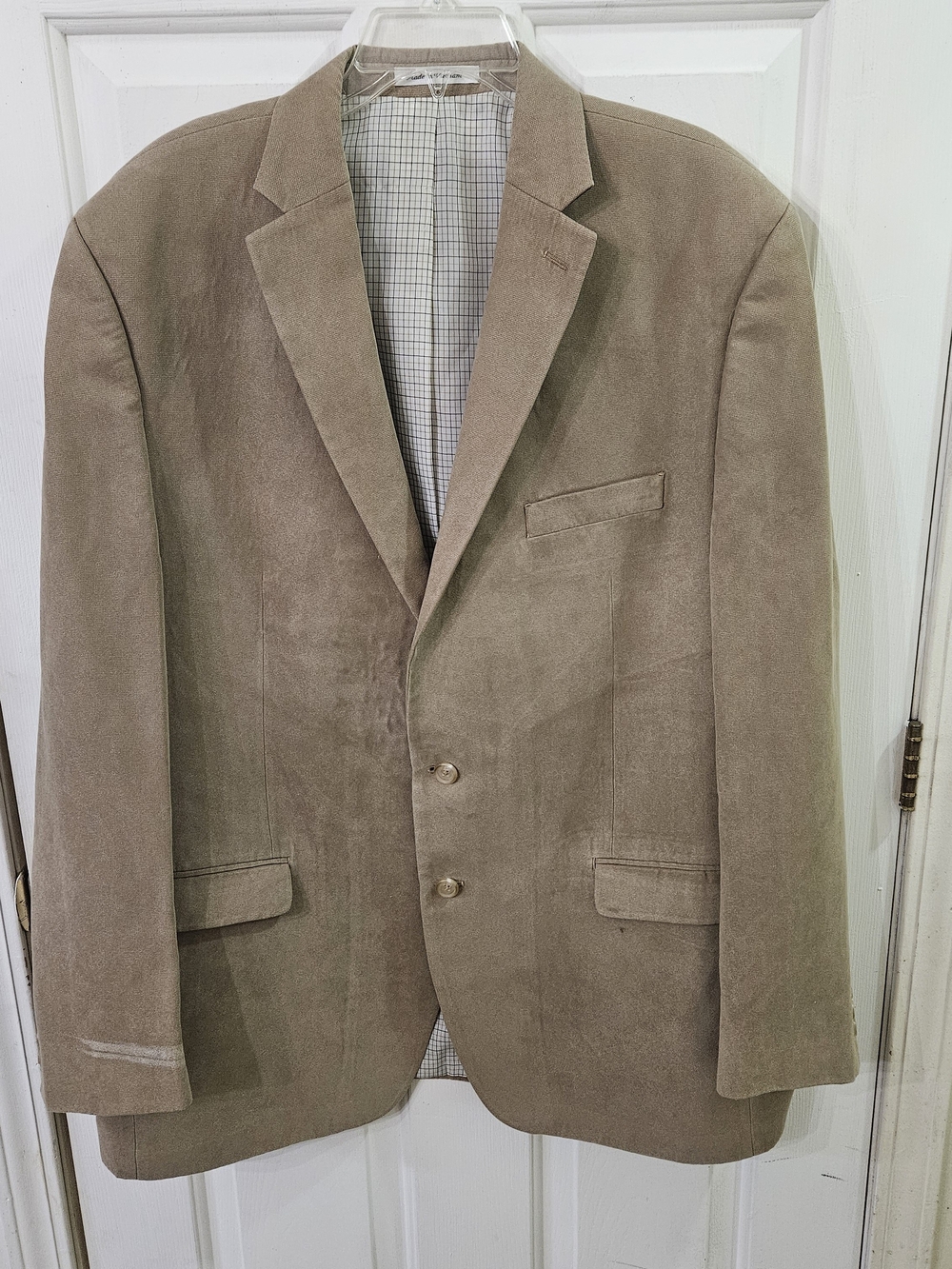 Lauren Ralph Lauren Tan 48L Sport Coat Blazer  White Spot on Sleeve in pics